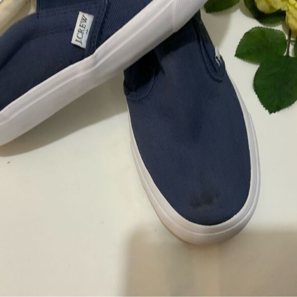 J. Crew Crewcuts Canvas fancy blue  Slip On Sneakers women’s Size10 - Picture 1 of 9